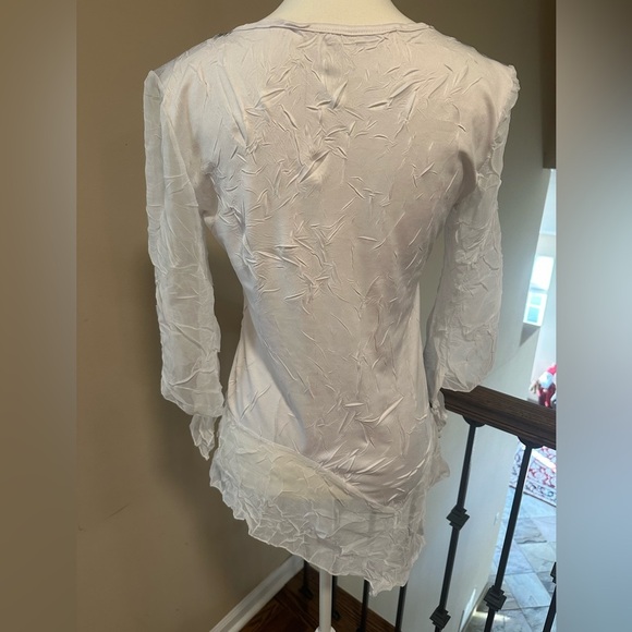 Mycra Paris Eiffel Tower Paris Graphic Crinkle Tunic Top Women’s Size Small - Picture 4 of 5